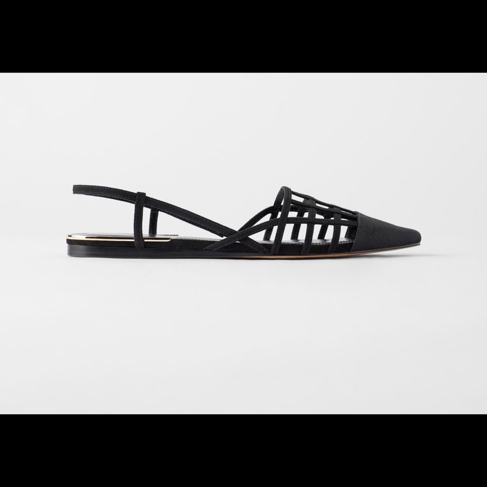 Zara latticework slingback flats